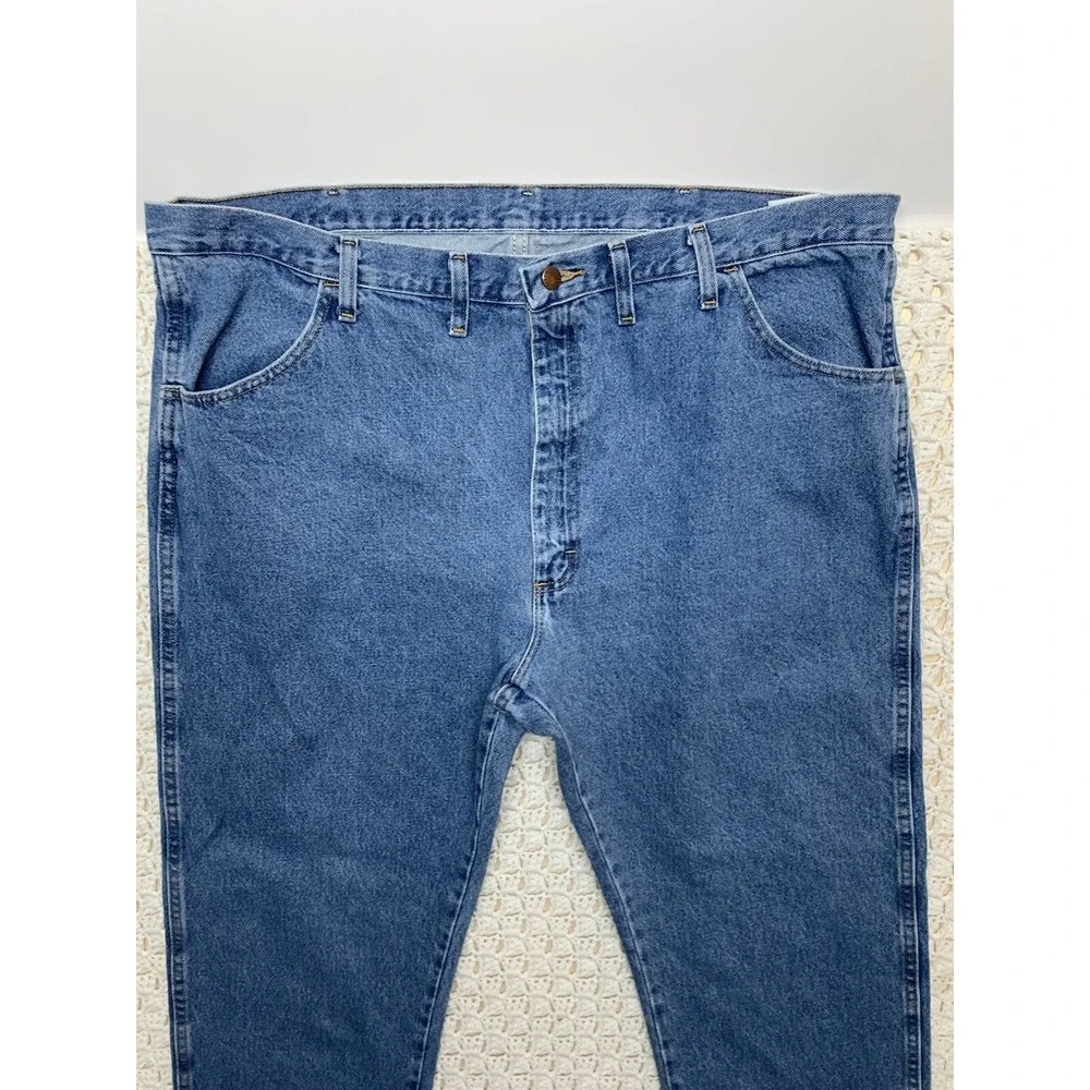 Rustler Jeans Mens 44x30 Blue Denim.Straight Leg 5-pockets 100%cotton‎ 1087619SW